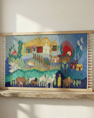 Mazidah brand pattern made of layered, repeated craft-inspired geometric motifs.