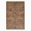 rug in brown wool with Islamic star geometry motif, demonstrating handwoven rug craftsmanship.