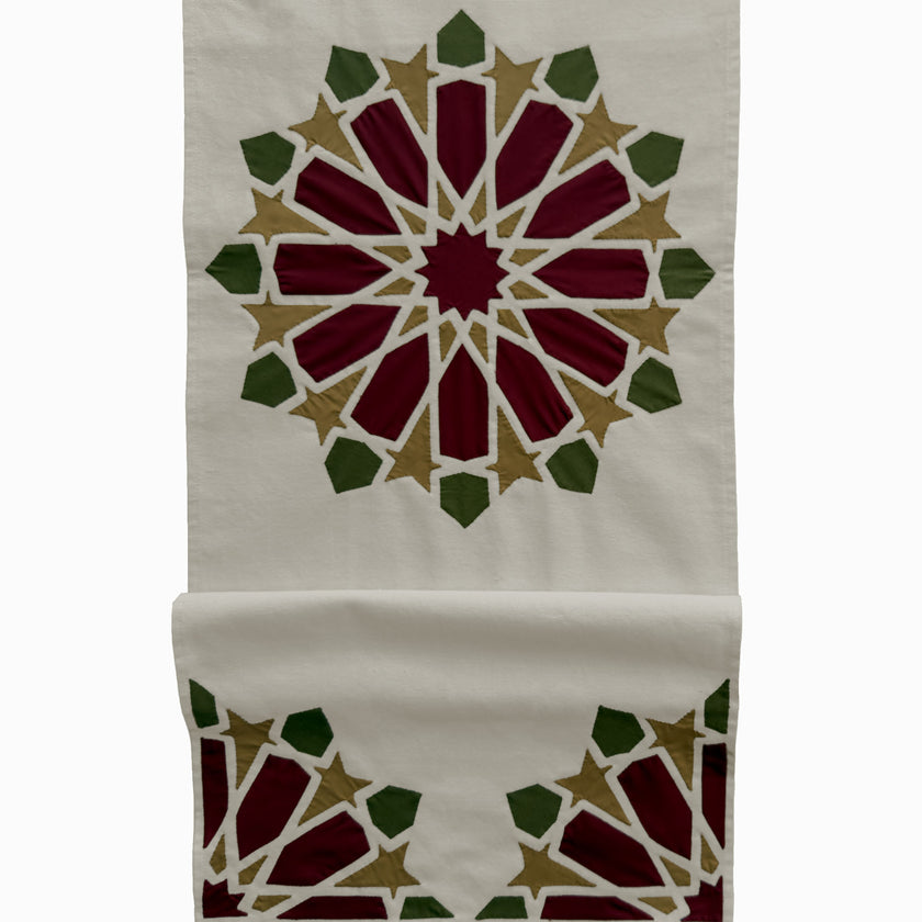 Burgundy × Olive Najmi Khayamiya Rectangular Runner