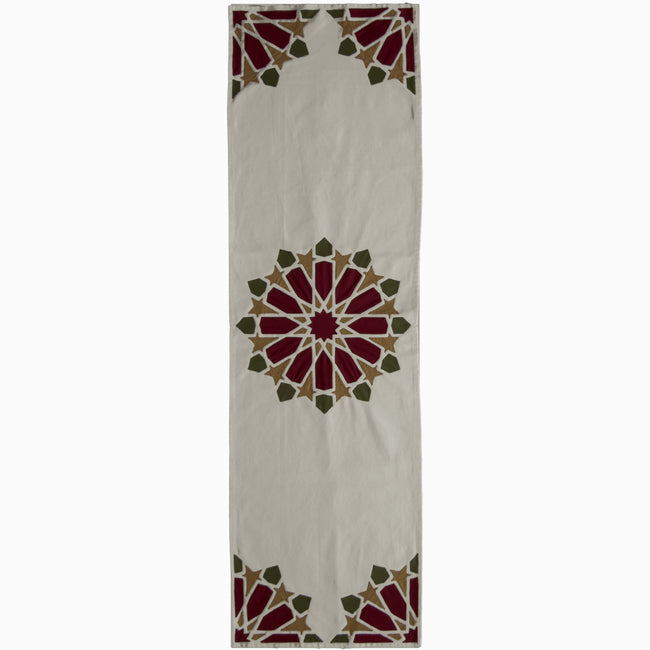 Burgundy × Olive Najmi Khayamiya Rectangular Runner