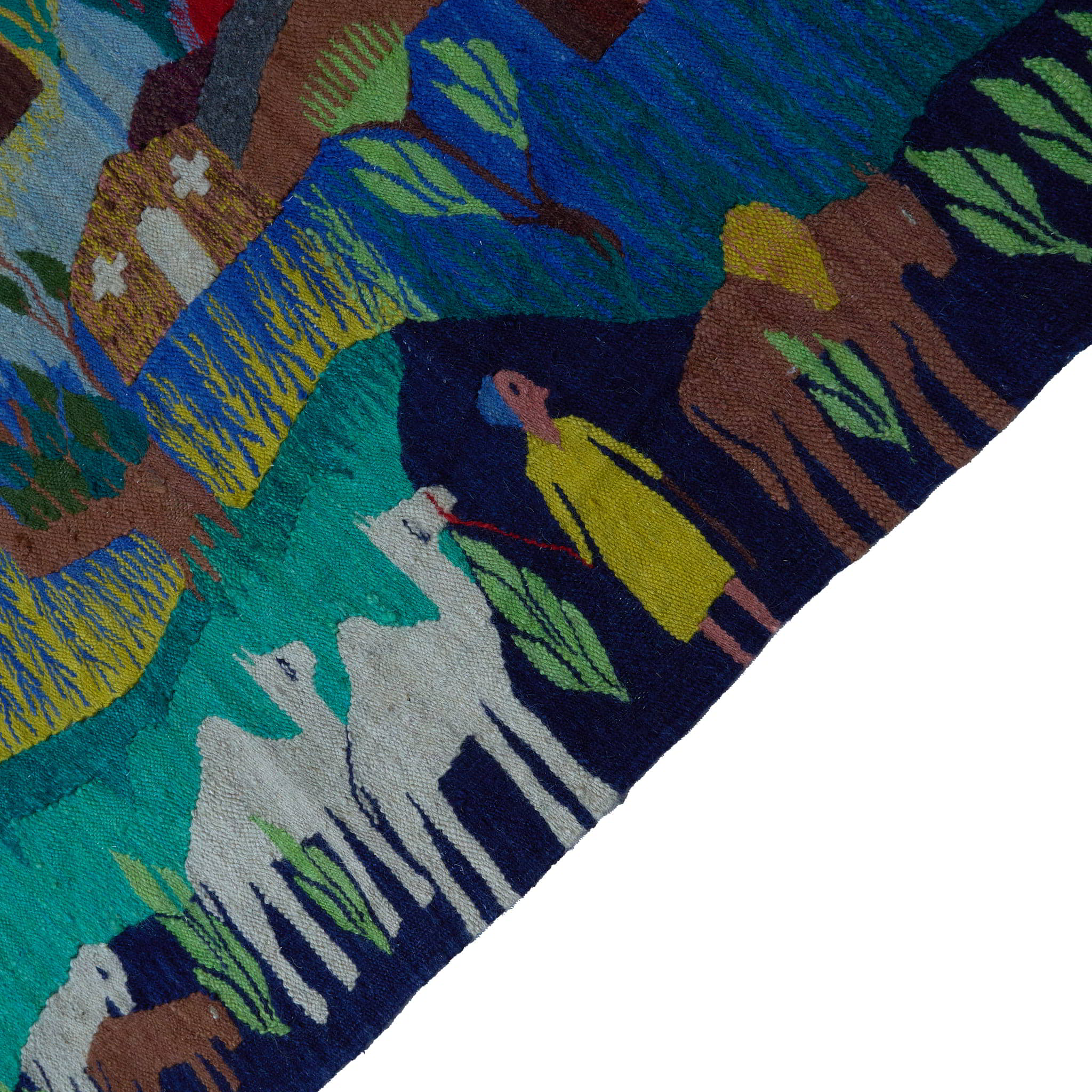 Colorblock Village Tapestry Handwoven Rug