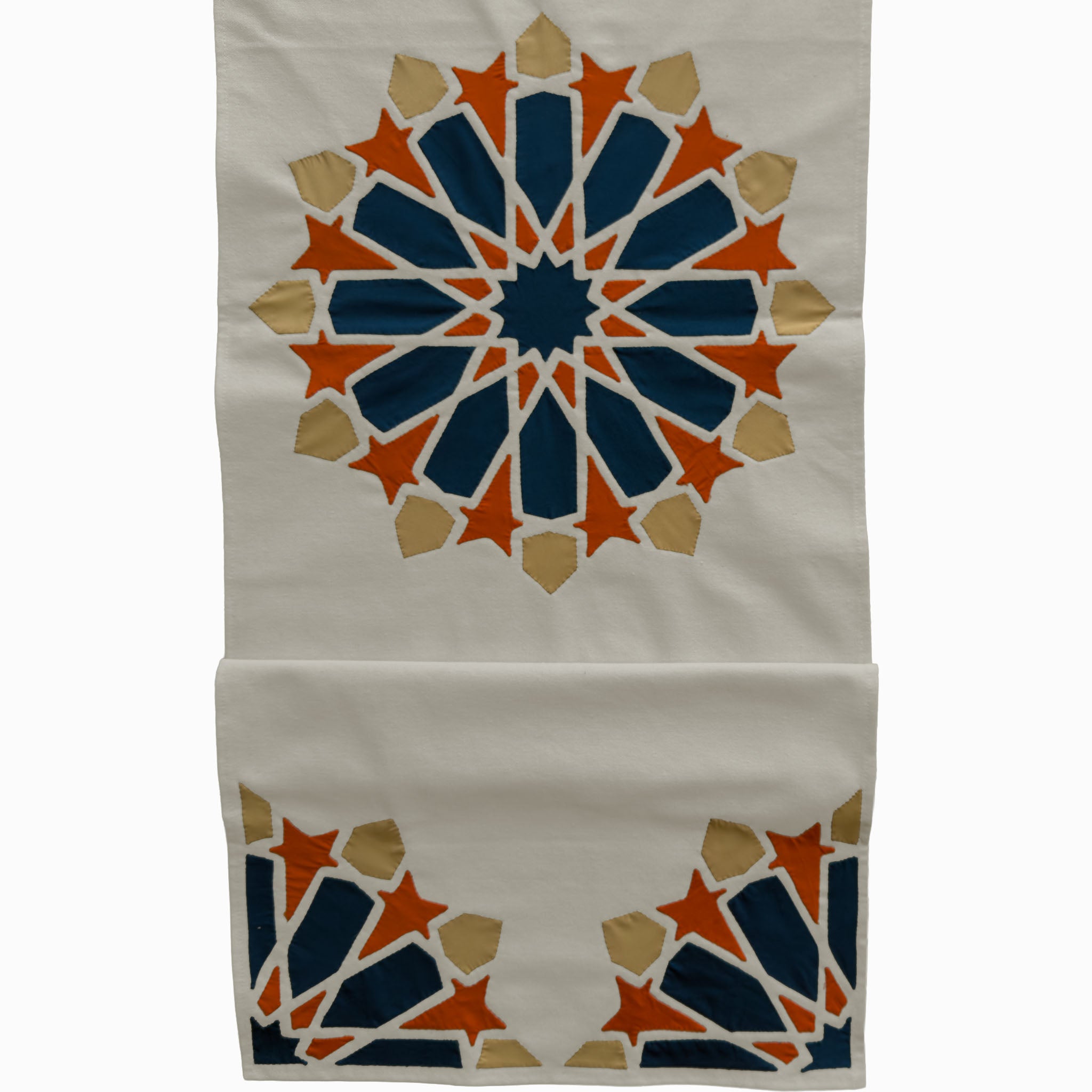 Petroleum × Burnt Orange Najmi Khayamiya Rectangular Runner