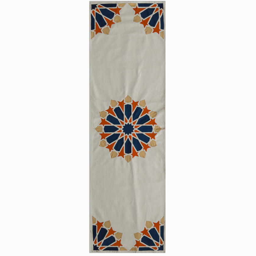 Petroleum × Burnt Orange Najmi Khayamiya Rectangular Runner